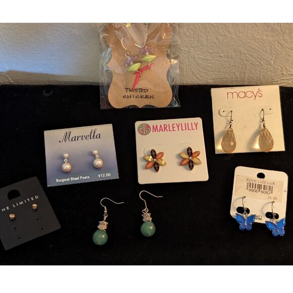 7 Pair Mixed Earring Lot - Picture 1 of 9